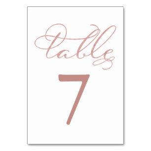 Table Numbers Elegant Rose Gold Foil Wedding