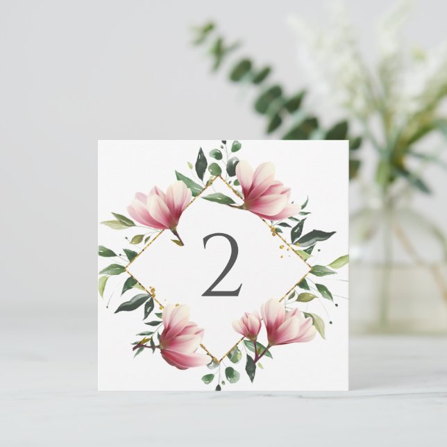 Table numbers floral border (Standing Front)