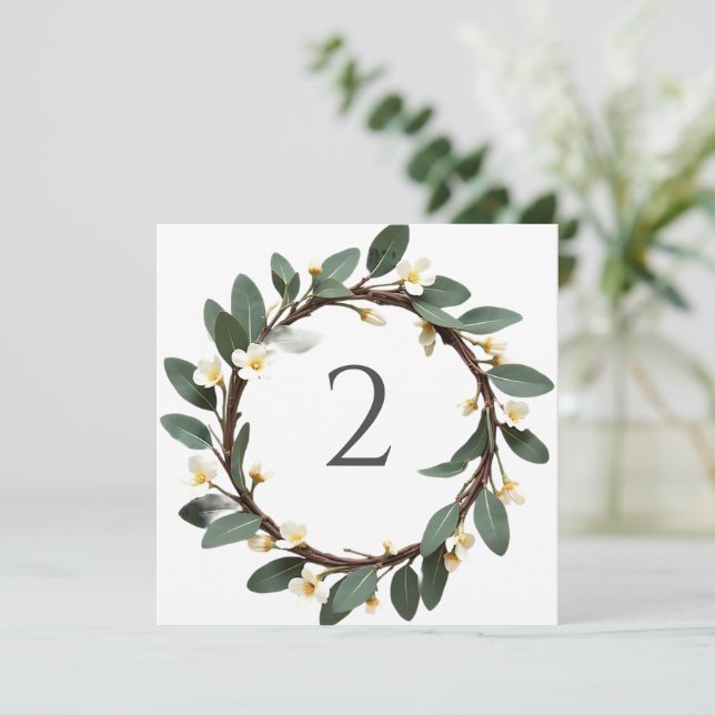 Table numbers floral border (Standing Front)