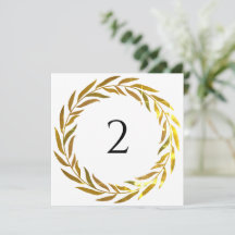 Table numbers floral border