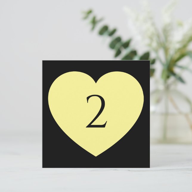 Table numbers heart border (Standing Front)