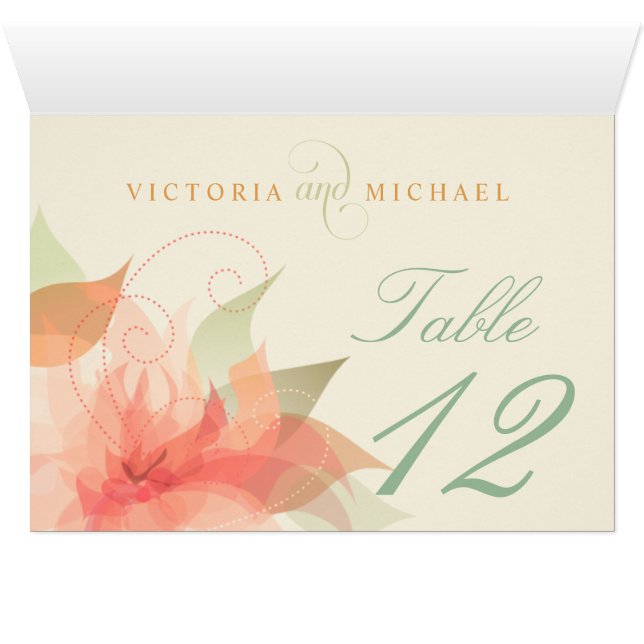 Table Numbers Orange Ice Floral Inside Fold-over (Inside Horizontal (Bottom))