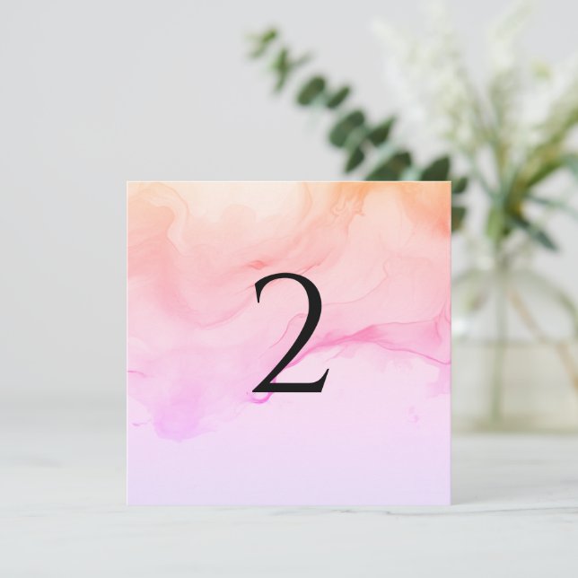 Table numbers peach pink (Standing Front)