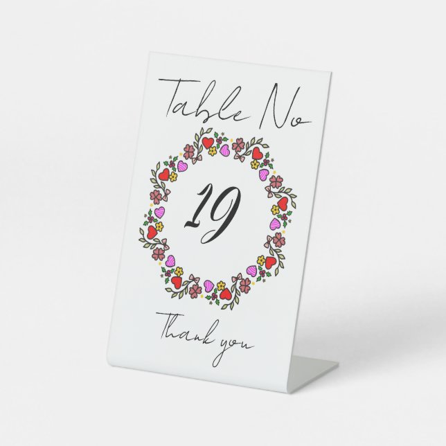 Table numbers pedestal sign (Front)