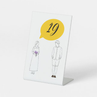 Table numbers pedestal sign