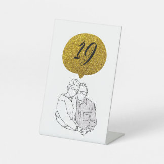 Table numbers pedestal sign