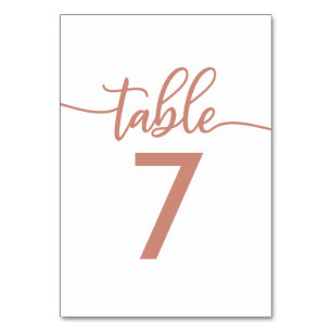 Table Numbers   Rose Gold Copper Wedding