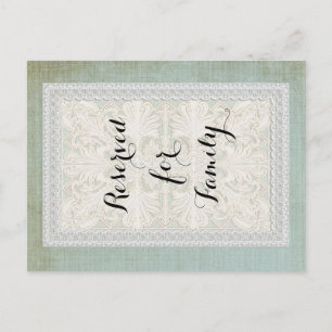 Table Numbers Rustic Lace w Aged Vintage Linen Postcard