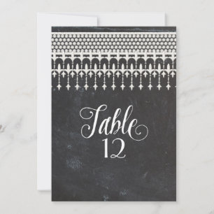 Table Numbers Rustic Vintage Lace Chalkboard