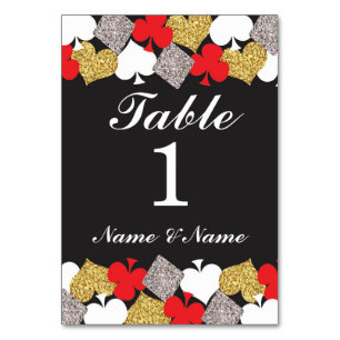 Table Numbers Wedding Las Vegas Casino Party