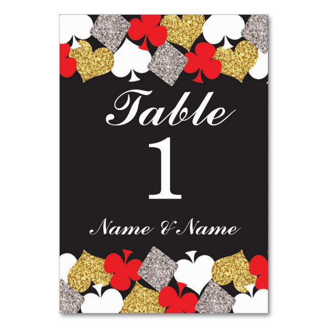 Table Numbers Wedding Las Vegas Casino Party (Front)