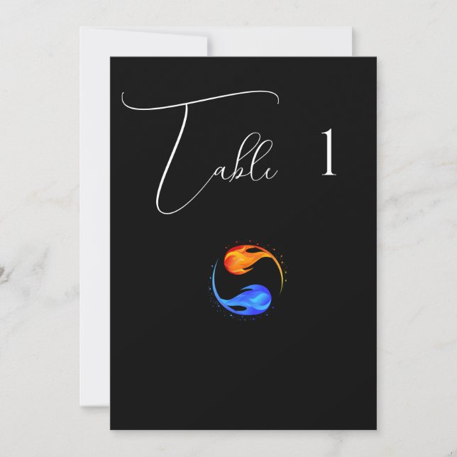 Table Numbers- Wedding-Twin Flames-White- Invitation (Front)
