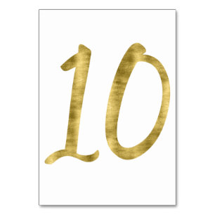 Table Numbers With Gold Foil Effect Number 10