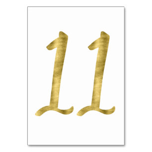 Table Numbers With Gold Foil Effect Number 11