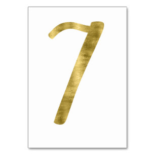 Table Numbers With Gold Foil Effect Number 7