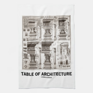 Table Of Architecture (Different Column Forms) Tea Towel