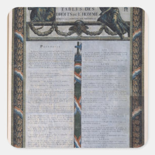 Table of the Declaration of the Rights of Man Square Sticker