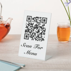 Table Pedestal Sign Your QR Code Menu and/or Logo