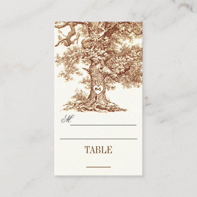 table place cards - escort cards with tree (Front)