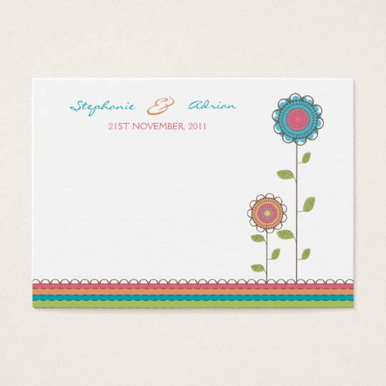 Table Place Cards Tall Rainbow Flowers Wedding