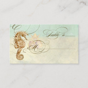 Table Place Setting Card Sea Horse Coastal Beach