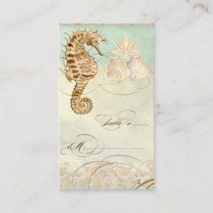 Table Place Setting Card Sea Horse Coastal Beach