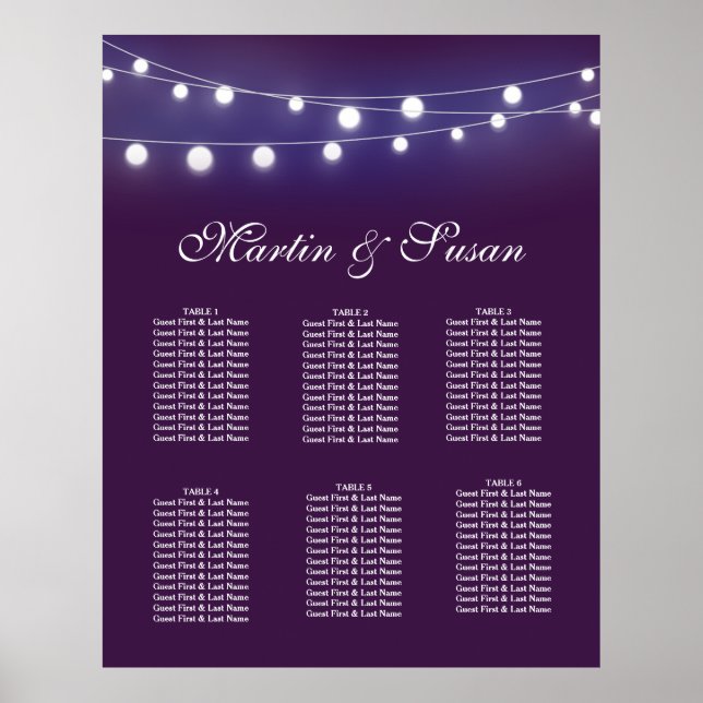TABLE PLANNER Seating magenta Poster (Front)