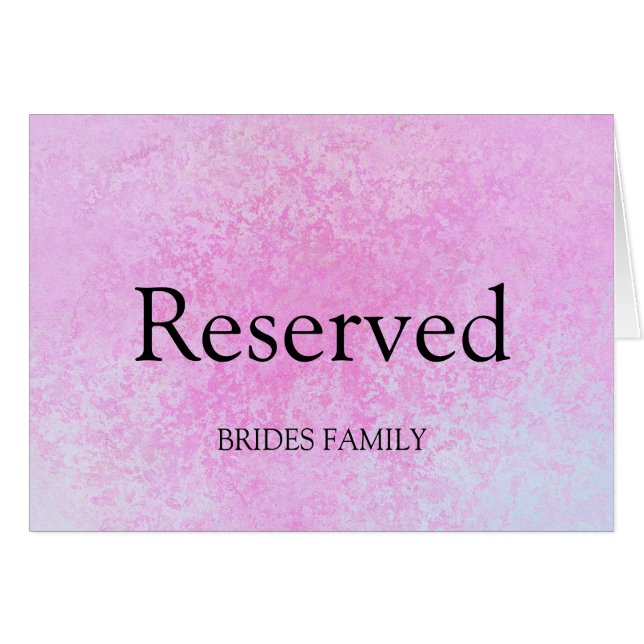 Table Reserved (Front Horizontal)