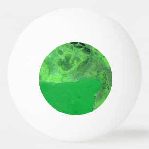 "Table Rock green & red " Abstract Ping Pong Ball