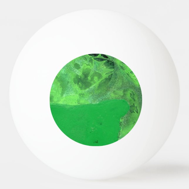 "Table Rock green & red " Abstract Ping Pong Ball (Back)
