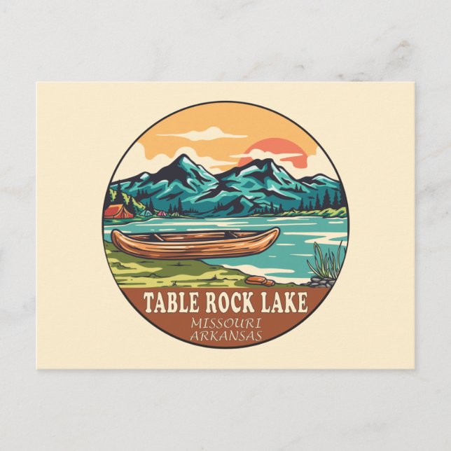 Table Rock Lake Boating Fishing Emblem Postcard (Front)