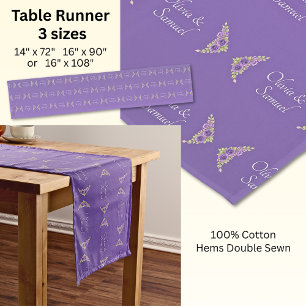 Table Runner Add Names Purple Mauve Flowers