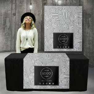 Table Runner Banner Business Logo Mid Century Tapestry