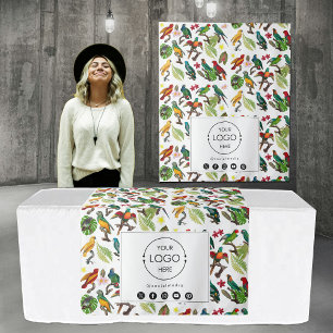 Table Runner Banner Business Logo Pet Birds Tapestry