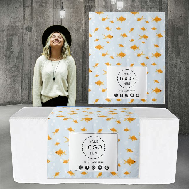 Table Runner Banner Business Logo Pet Goldfish Tapestry (Table Runner Banner Business Logo Pet Goldfish Tapestry)