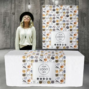 Table Runner Banner Business Logo Social Media Cat Tapestry