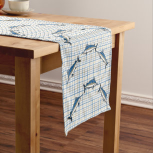 Table Runner - Blue Marlin on Plaid