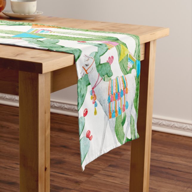 Table Runner Boho Llama Bohemian Cacti Desert Flow (In Situ)