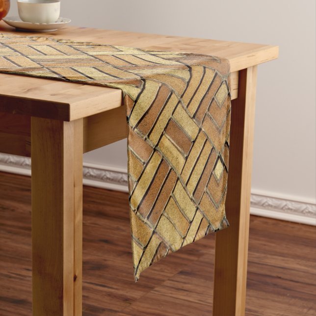 Table Runner - Brick Kaleidoscopic Pattern (In Situ)