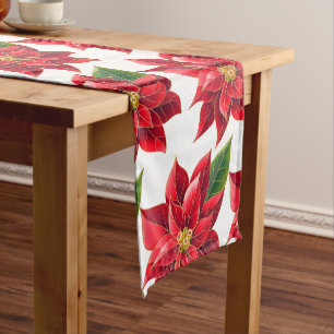 Table Runner Christmas Poinsettias