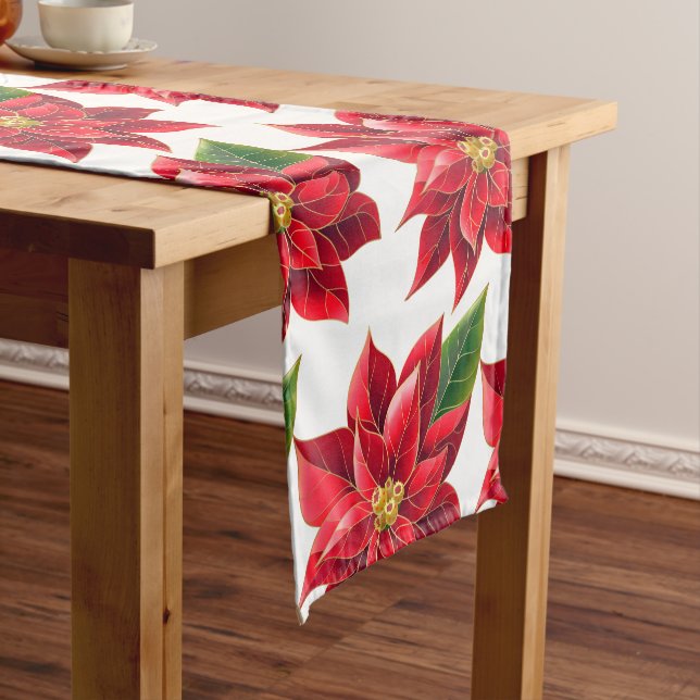 Table Runner Christmas Poinsettias (In Situ)