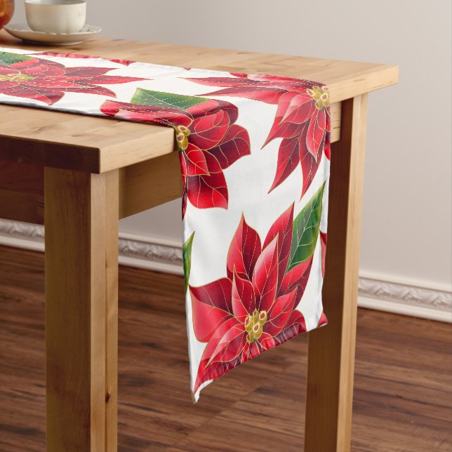 Table Runner Christmas Poinsettias (In Situ)