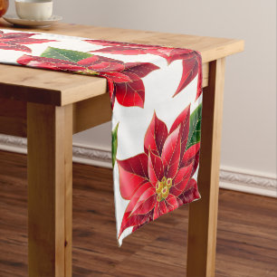 Table Runner Christmas Poinsettias