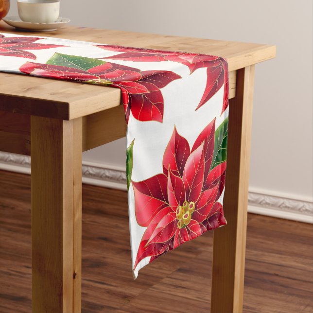 Table Runner Christmas Poinsettias (In Situ)