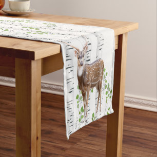 Table Runner Deer Doe Buck Forest Woodland Hunting