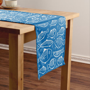 Bubbly Aqua turquoise marble mermaid fish scales Short Table