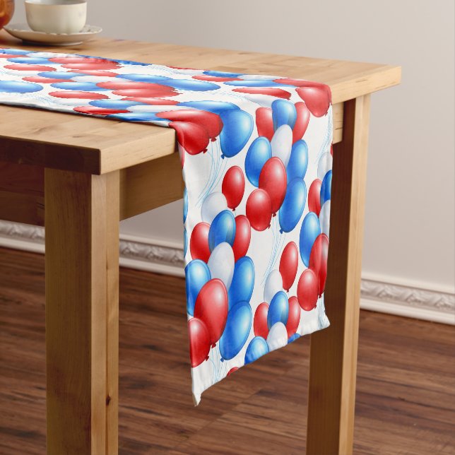 Table Runner-July 4th Balloons Short Table Runner (In Situ)