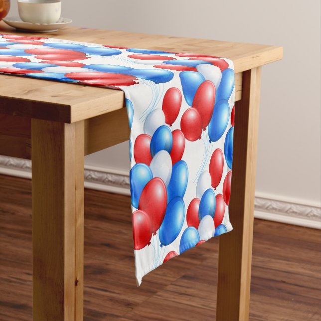 Table Runner-July 4th Balloons Short Table Runner (In Situ)