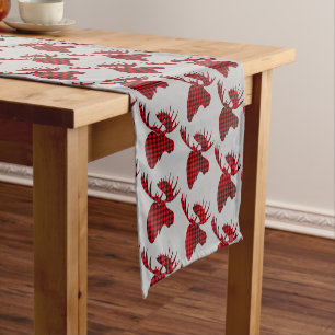 Table Runner-Plaid Moose Short Table Runner