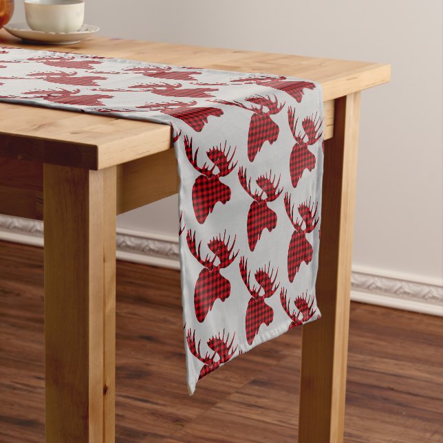 Table Runner-Plaid Moose Short Table Runner (In Situ)